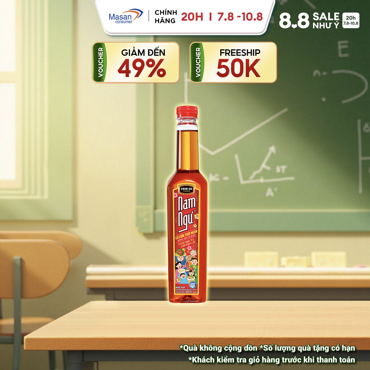 [20h 7.8 -10.8  Voucher 18% CHO ĐƠN TỪ 199k](Chọn loại) Nước Mắm Nam Ngư Chai