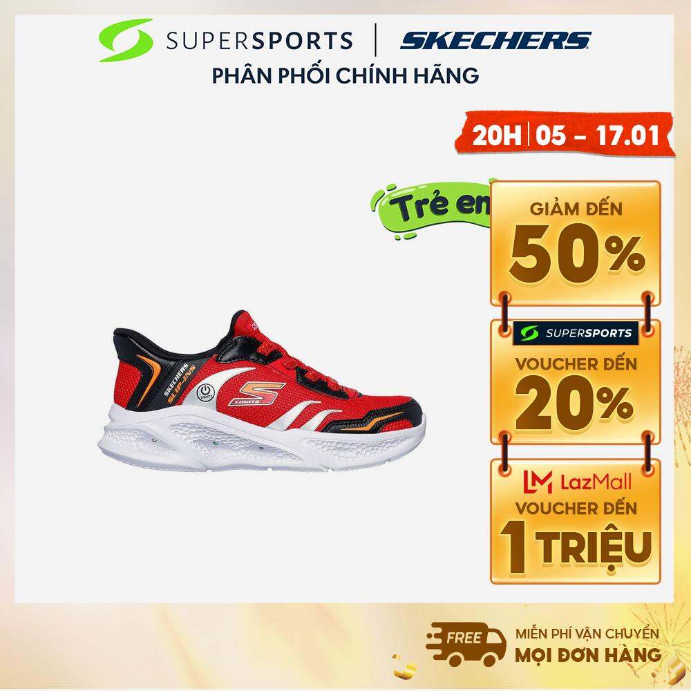 [NEW] Giày Sneaker Bé Trai Skechers Skechers Meteor-Lights - Đỏ - 403848L-RDBK