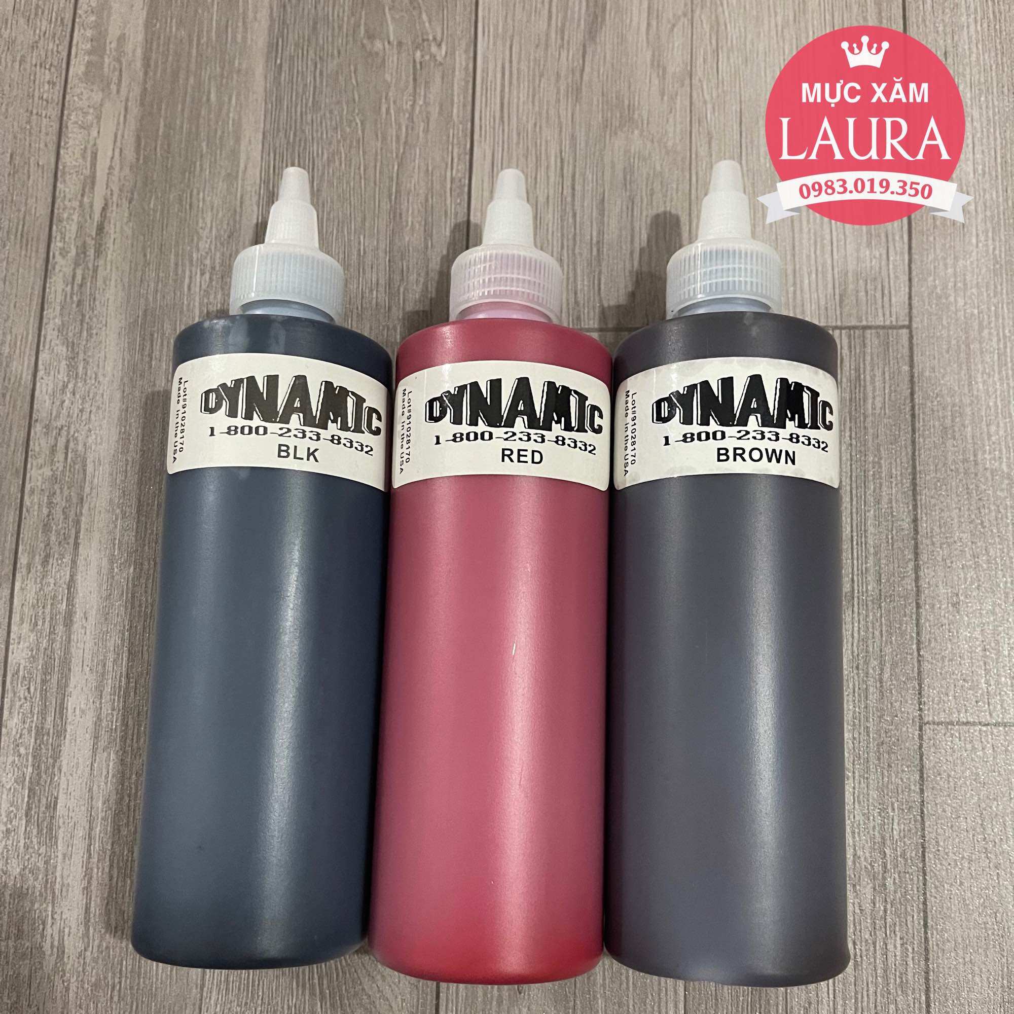 Mực Dynamic học phun xăm, tattoo chai to 250ml