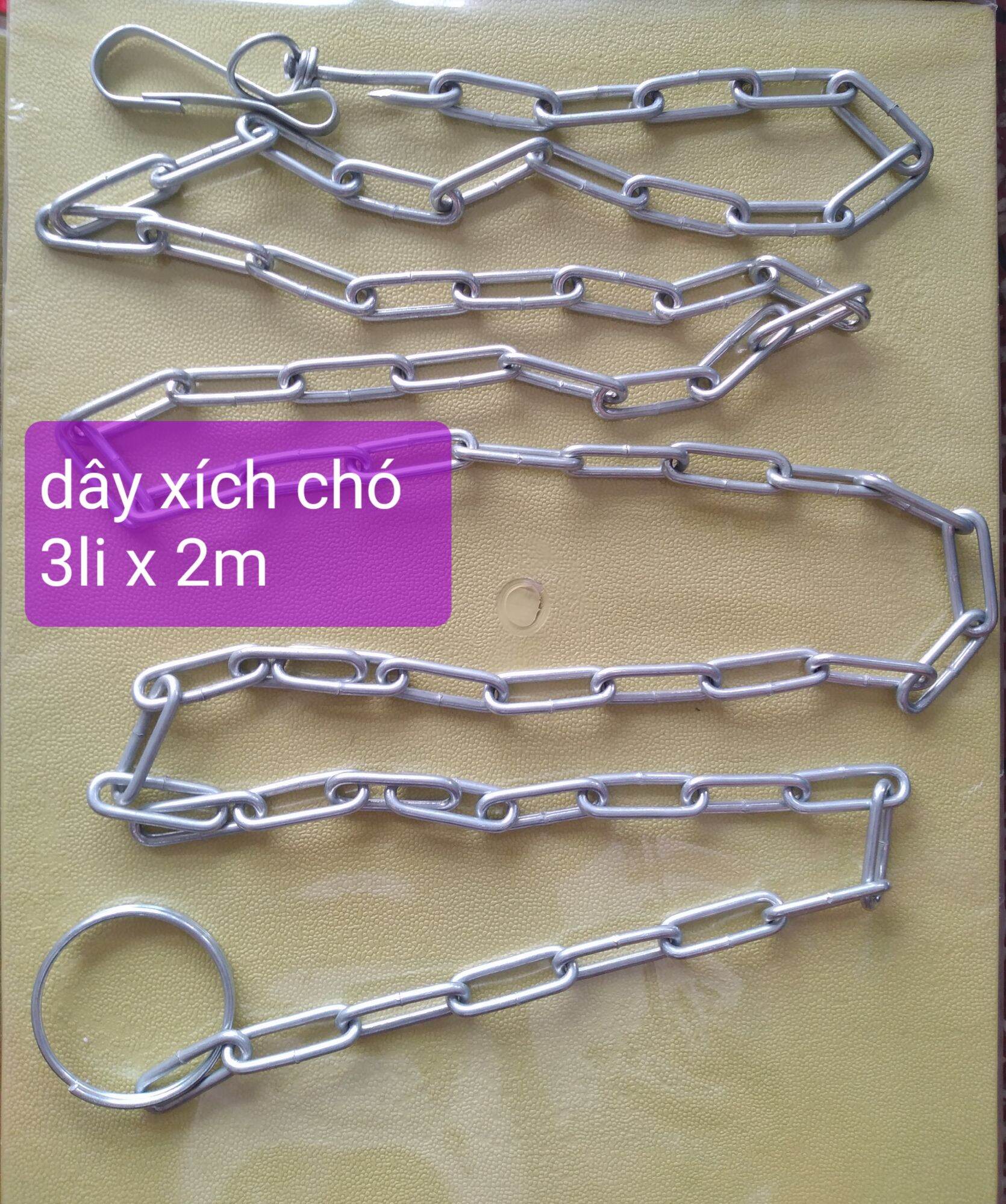 dây xích chó,mèo ( thú cưng ), 3 kích cỡ 2li, 3li, 4li dài 2m