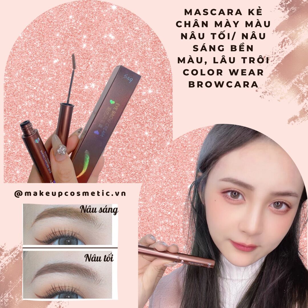 Mascara kẻ chân mày nâu tối/ nâu sáng dupe merzy bền màu, lâu trôi color wear browcara