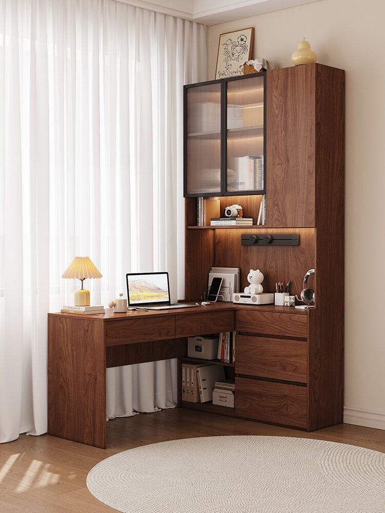 HAISHANGYUNJU | Customized Corner Bookshelf Desk Combination with Multi-functional Storage Cabinet Giá 35,688,000 Đồng*Miễn phí vận chuyển