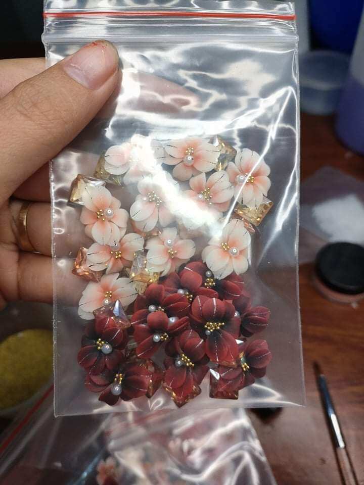 Hoa bột nail . set 10 hoa