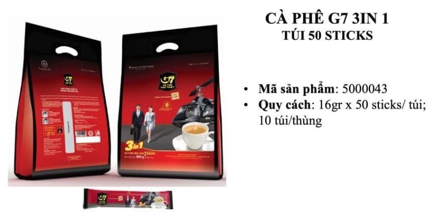 CAFE HOÀ TAN G7 BỊCH 50