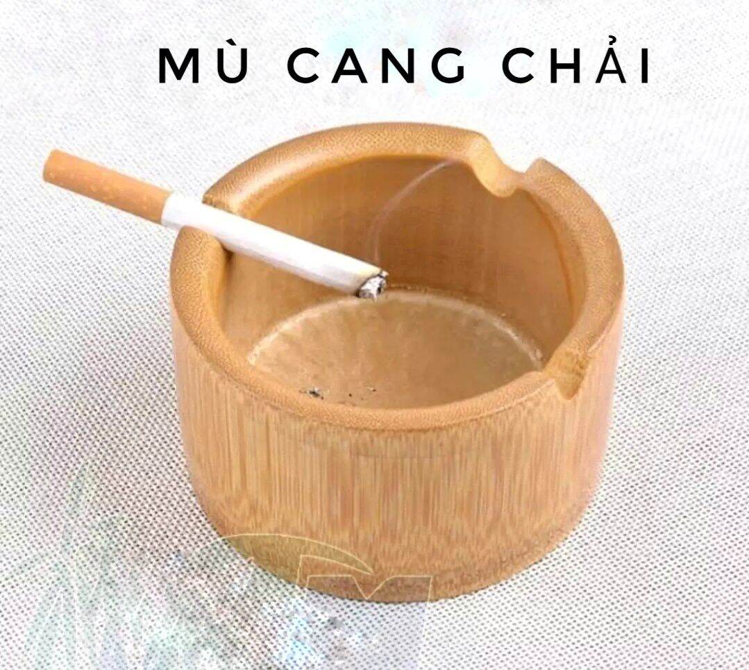 Gạt tàn thuốc lá bằng tre già tự nhiên cao 5 cm