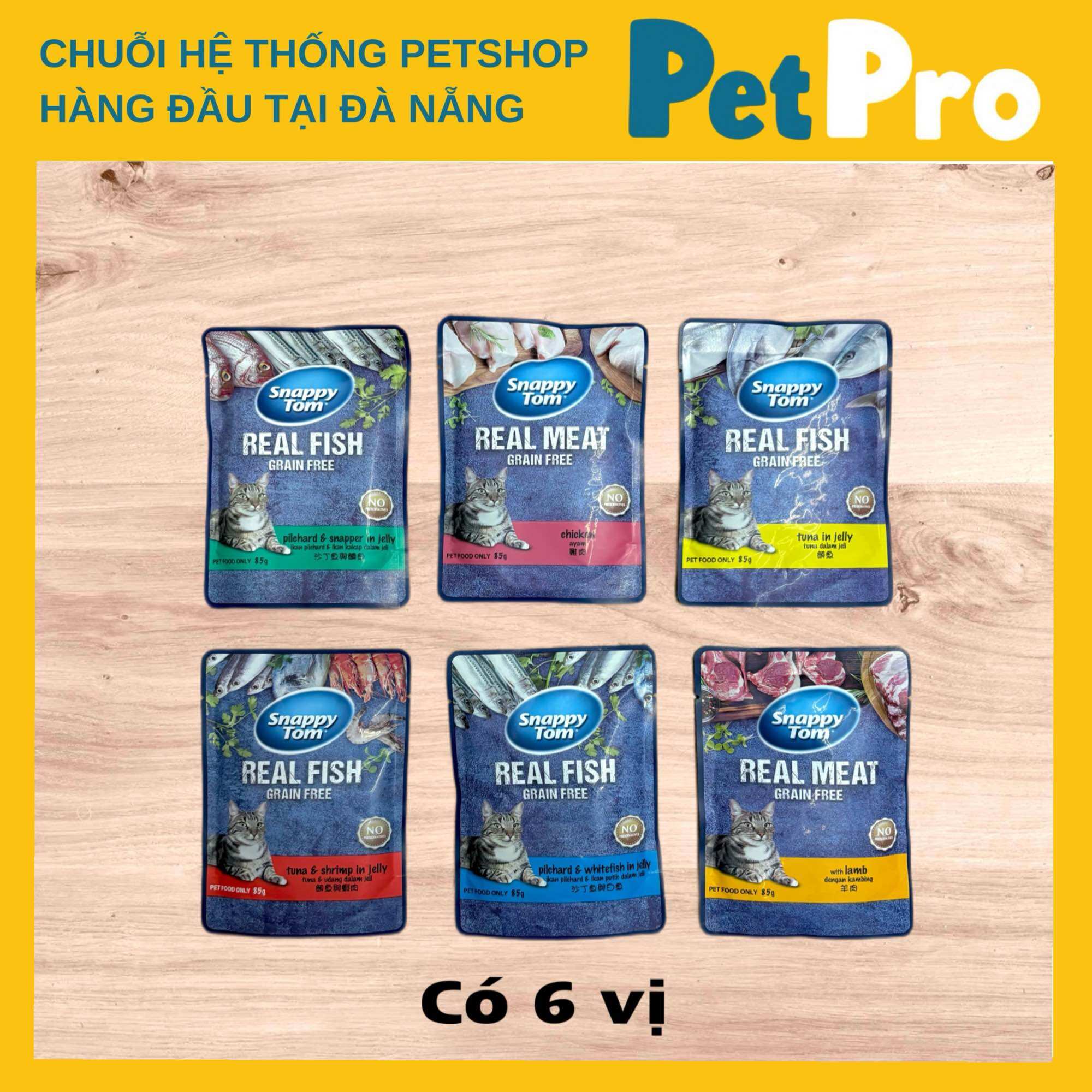 Pate Snappy Tom Gói 85g Real Fish, Real Meat - Pate cho mèo từ Snappy Tom cá thật, thịt thật