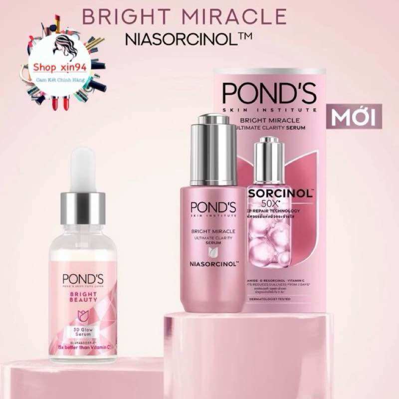 Serum sáng đa tầng Pond's Bright Miracle mờ thâm sạm với 50X Niasorcinol 30G