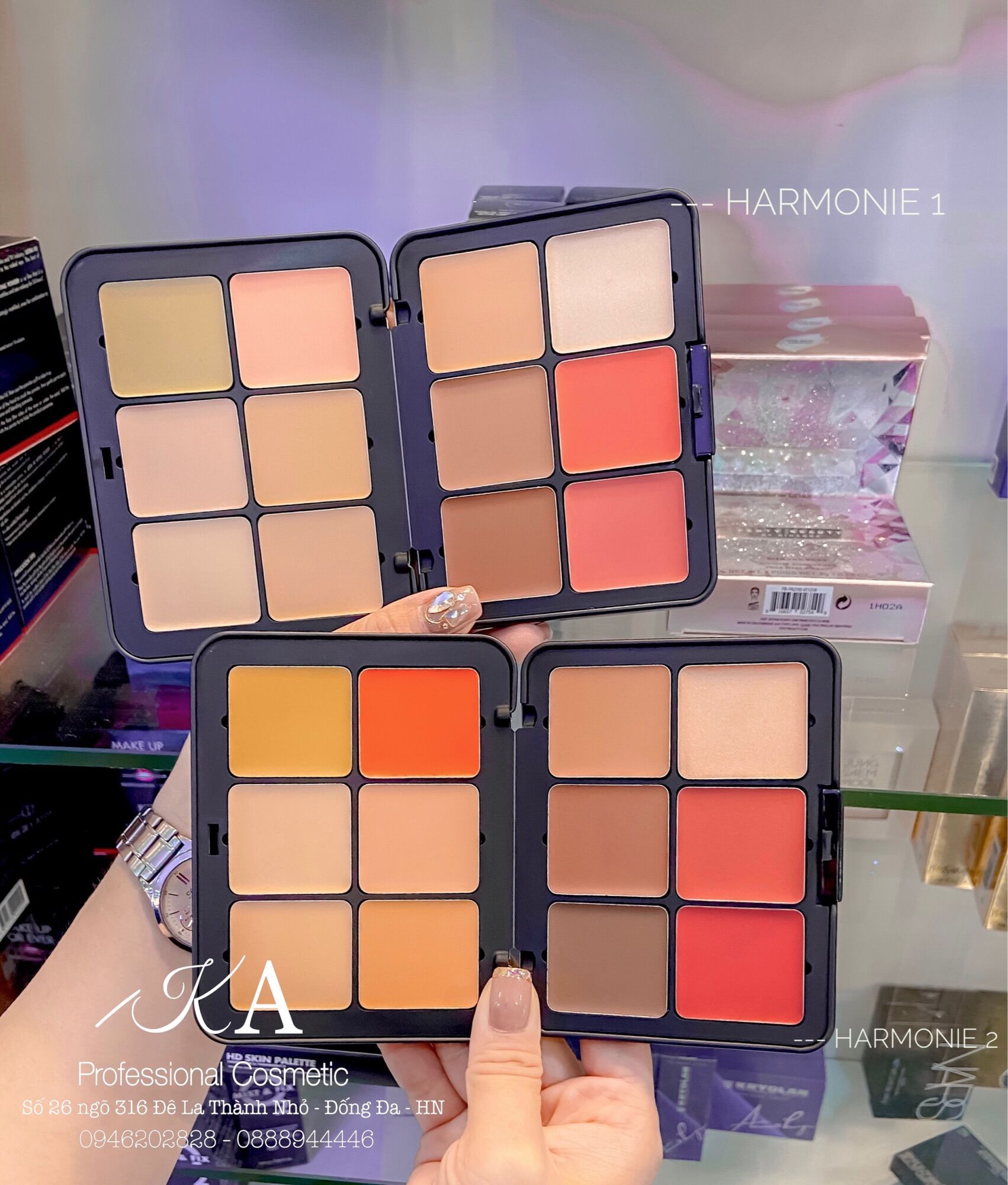 Bảng nền, che khuyết điểm và má hồng 12 ô Makeup Forever HD Skin Palette