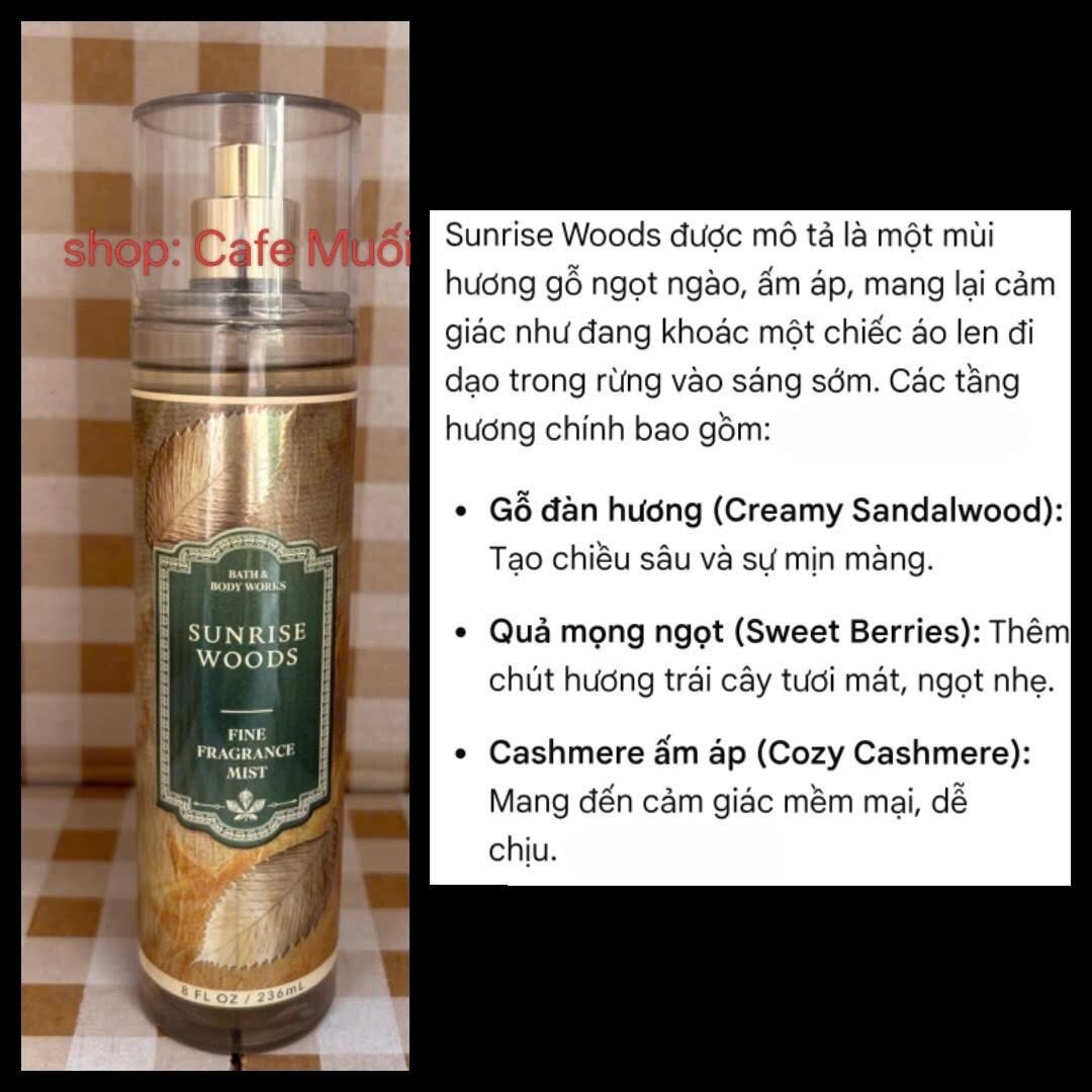 Xịt thơm toàn thân Bath & Body Works Sunrise Woods
