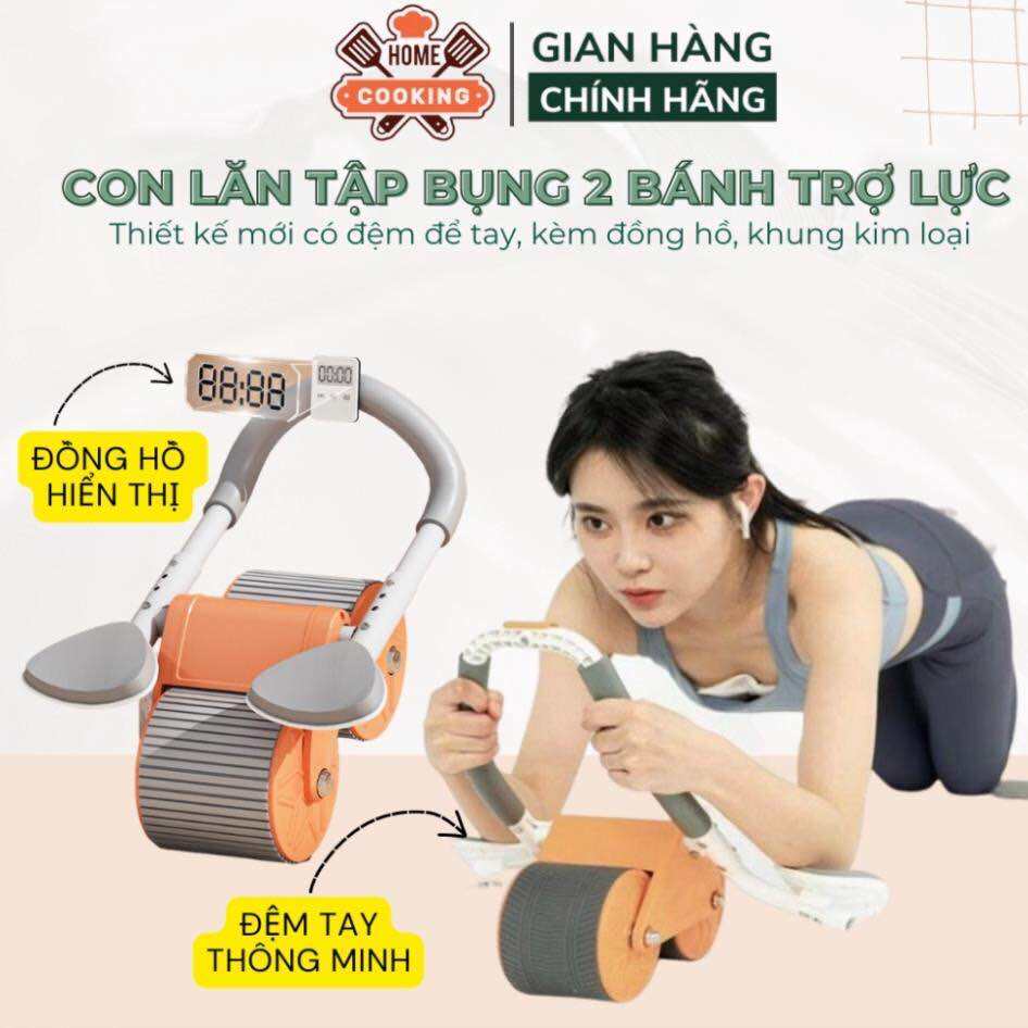 Con Lăn Tập Cơ Bụng 2 Bánh Con Lăn Trợ Lực Tập Cơ Bụng Tại Nhà Thế Hệ Mới Chất Liệu Có Chỗ Để Tay .Con lăn tập bụng trợ lựcdụng cụ tập plank giảm mỡ bụng hạn chế sai tư thế.