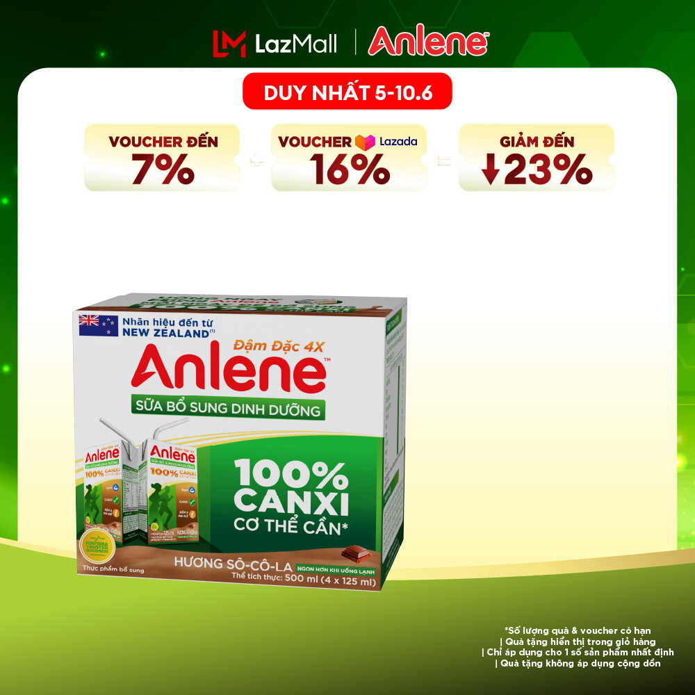 [Voucher giảm đến 26%]Lốc 4 Hộp Sữa Nước Anlene Hương Socola 110Ml