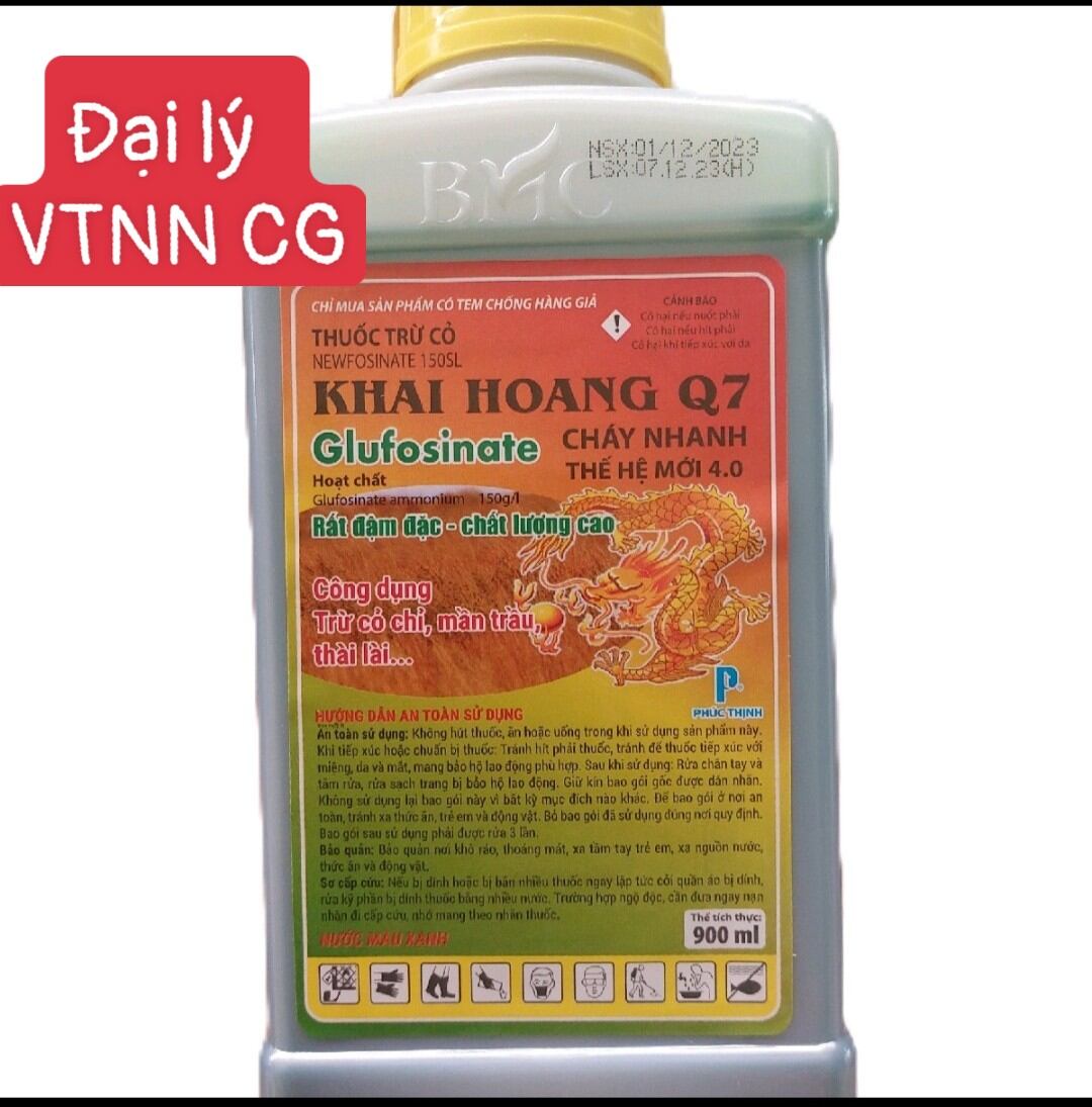 Thuốc trừ cỏ khai hoang q7,chai 900ml,newfosinate 150sl,trừ các loại cỏ dại tận gốc