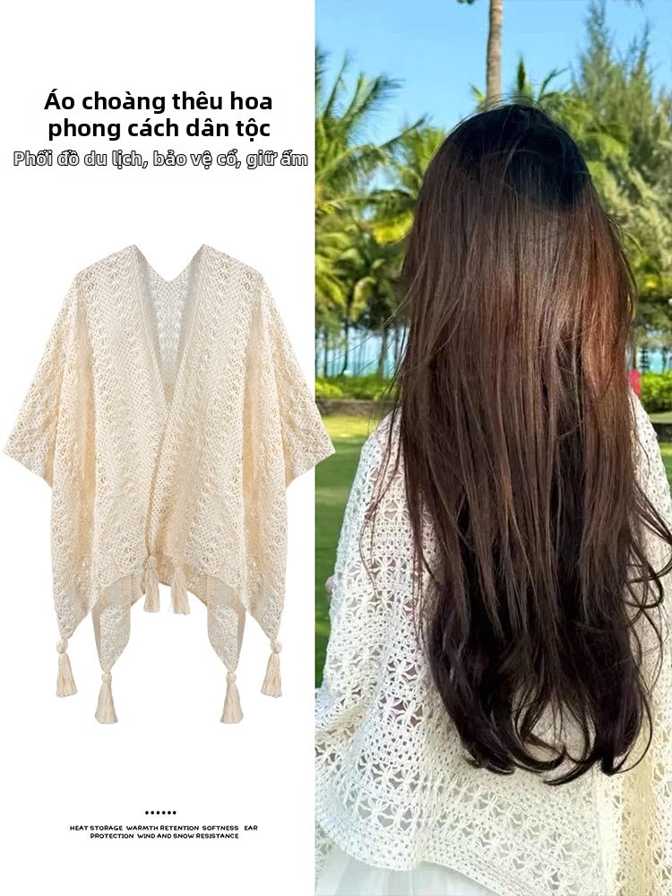 BAOYINFEI | Áo Cardigan Dệt Kim Voan Trắng