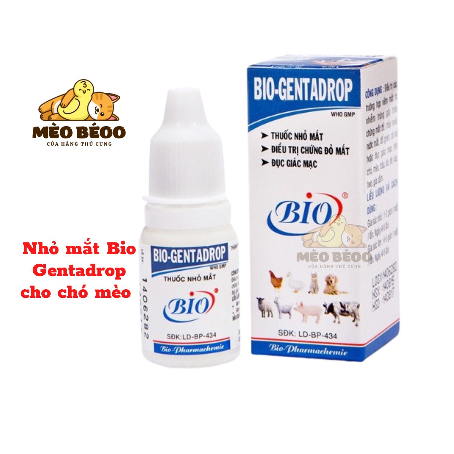 Thuốc Nhỏ Mắt cho Chó Mèo Bio - Gentadrop 10ml