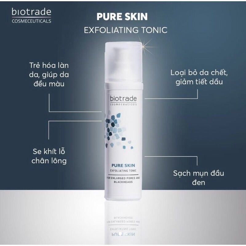 [ĐỦ BILL] Nước hoa hồng Biotrade Pure Skin Exfoliating Tonic 60ml