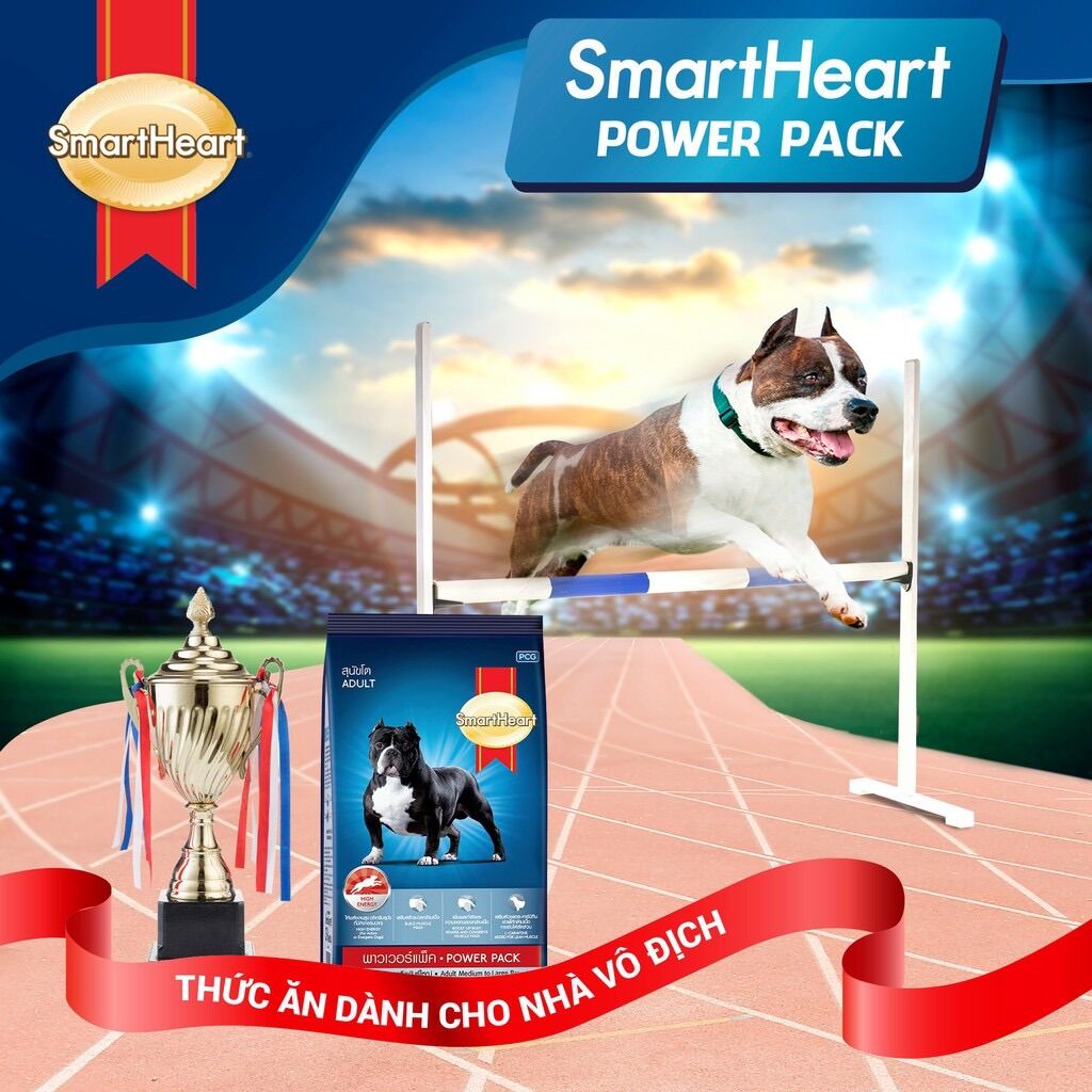Cám Smart Heart 20kg dùng cho chó tăng cơ bắp, bổ sung canxi