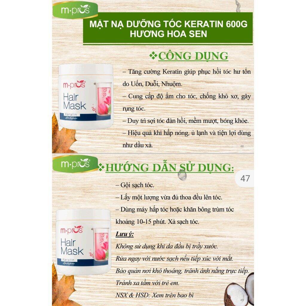 Hấp dầu dưỡng tóc siêu mượt M.pros 600G
