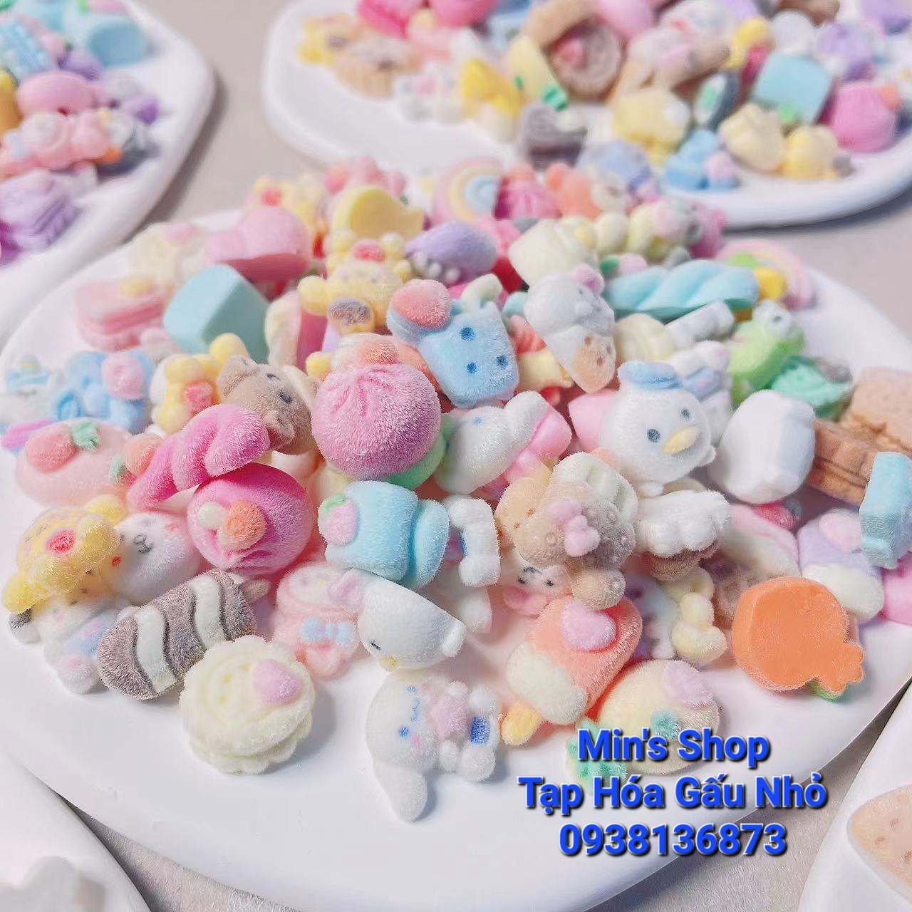 Set 100 charm nhung/charm lông siêu đẹp, độc, lạ