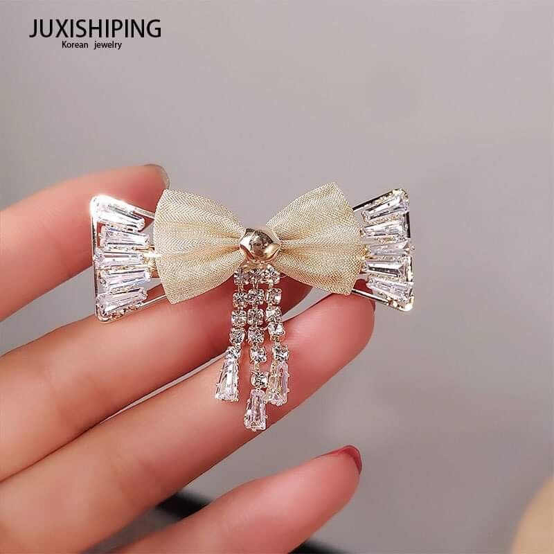 Kẹp nơ cao cấp đính đá phong cách Hàn quốc