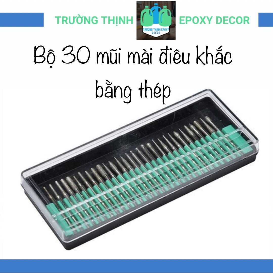 Bộ 30 Mũi Mài Điêu Khắc Mini Cán Nhỏ Cho Máy Cầm Tay - Trường Thịnh Sài Gòn