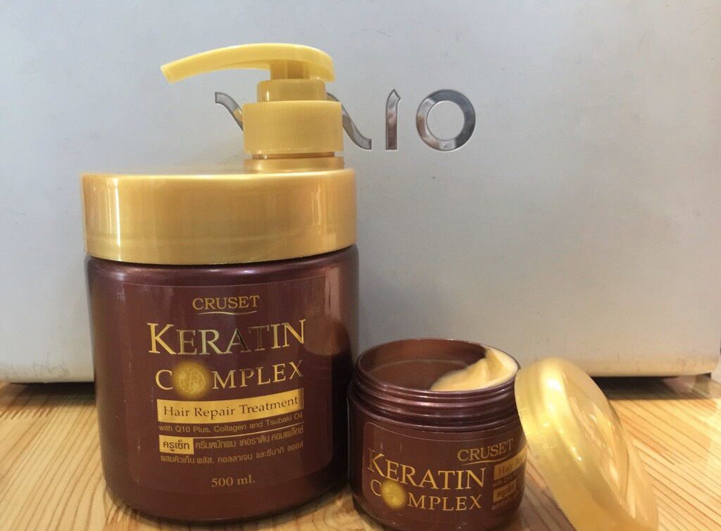 Kem ủ tóc Cruset Keratin Complex Thái Lan Mua 1 hộp lớn tặng kèm 1 hộp nhỏ