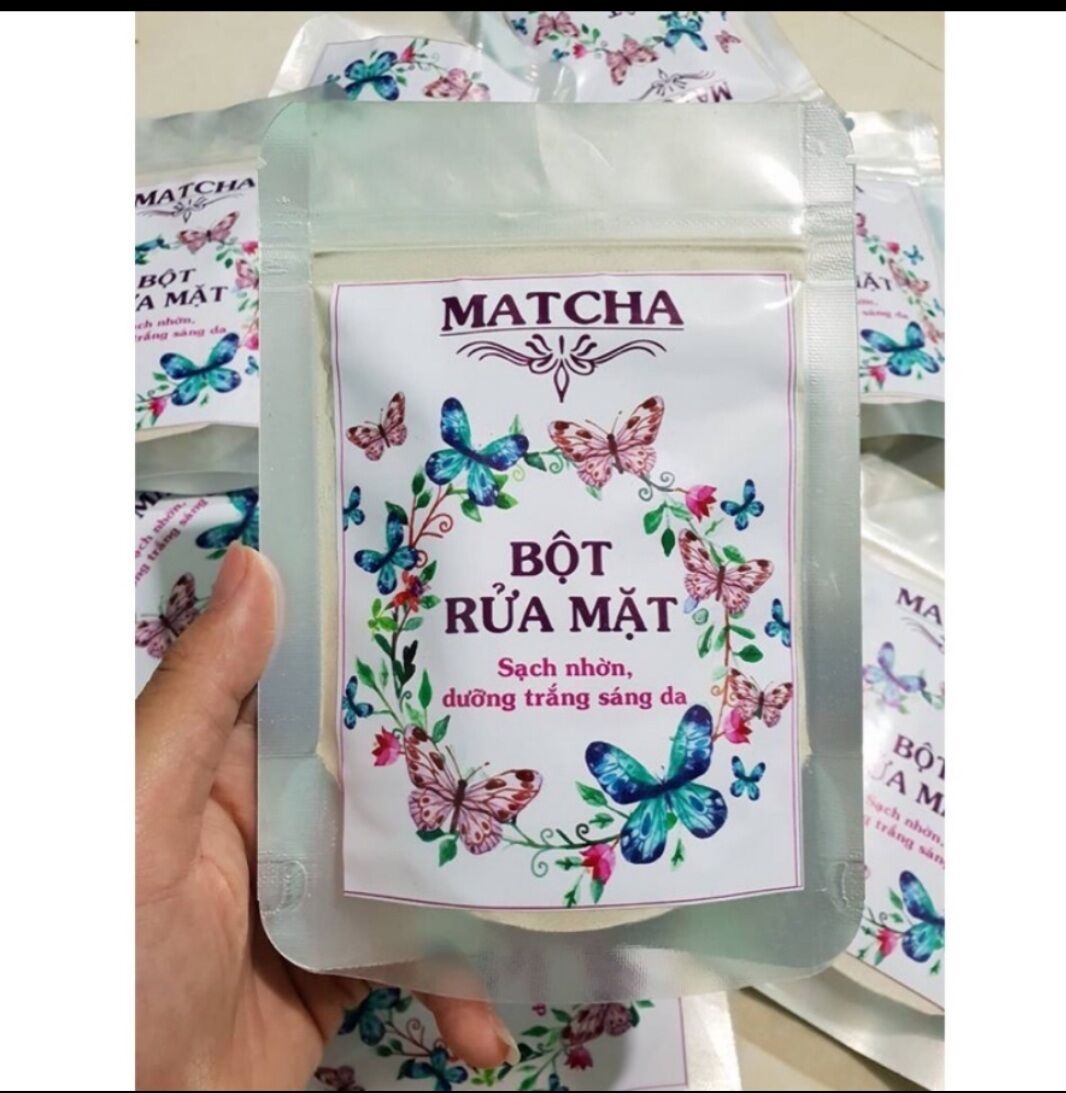 Bột rửa mặt thảo dược Matcha kiềm dầu- Handmade