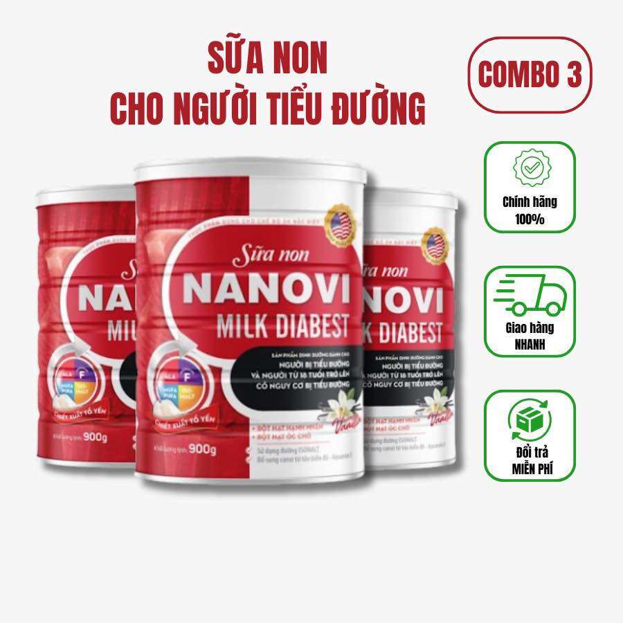 Combo 3 hộp sữa tiểu đường DIABEST Milk 900g dành cho người ăn kiêng và người tiểu đường