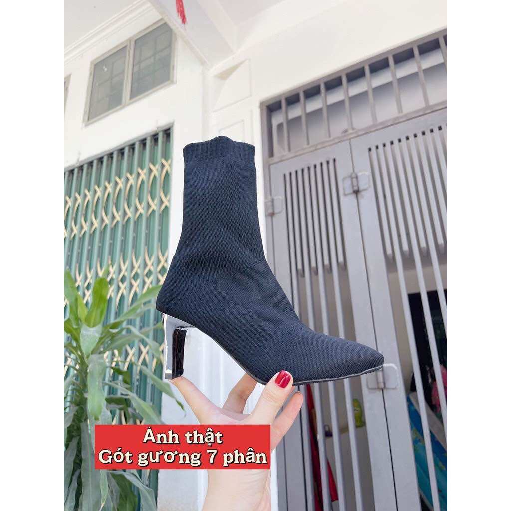 Boot nữ len tăm got vuông BV377