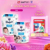 Túi Nước Xả Vải Comfort Dịu Nhẹ Thơm Hương phấn/Dịu êm cho Cả Gia Đình 3.6L