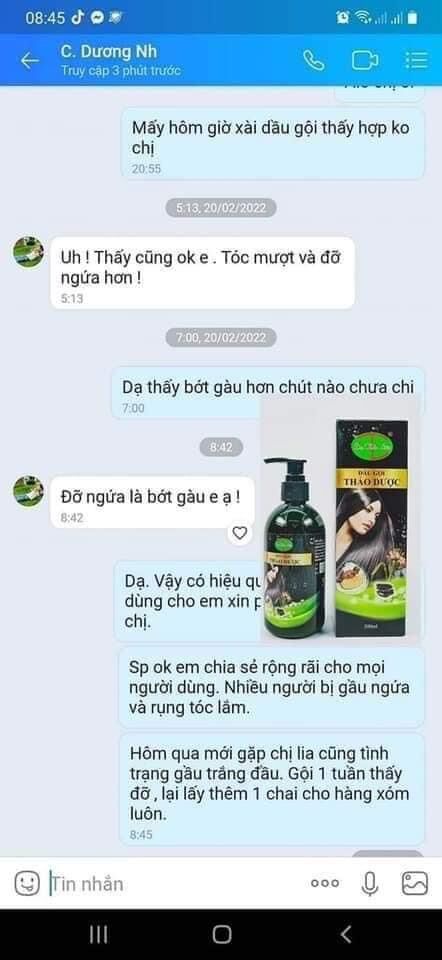 Hết rụng tóc, kích mọc tóc, hết nấm, ngứa, gàu