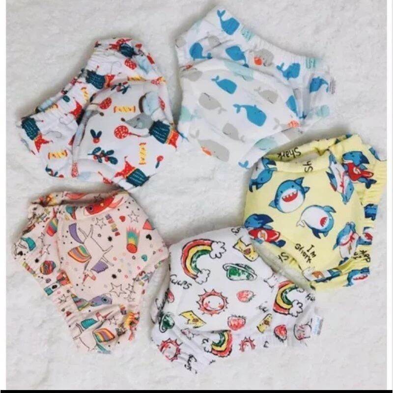 (Giặt được)Combo 5 Tã Vải /Quần Bỏ Bỉm Hoạ Tiết Cho Bé Trai Bé Gái 3-22kg