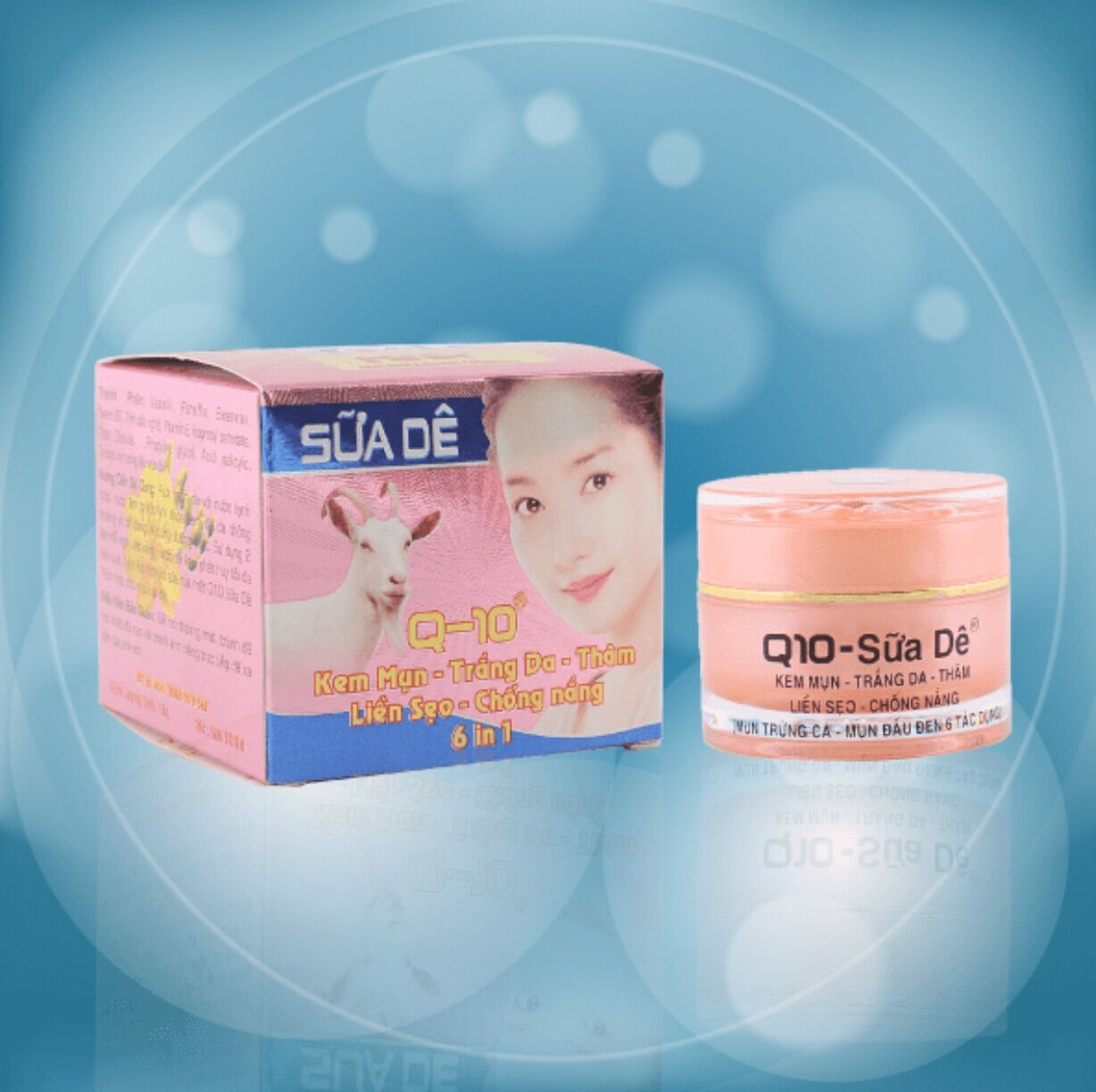 [HCM]Kem Q10 SỮA DÊ trắng da mụn 6 in 1(18g)