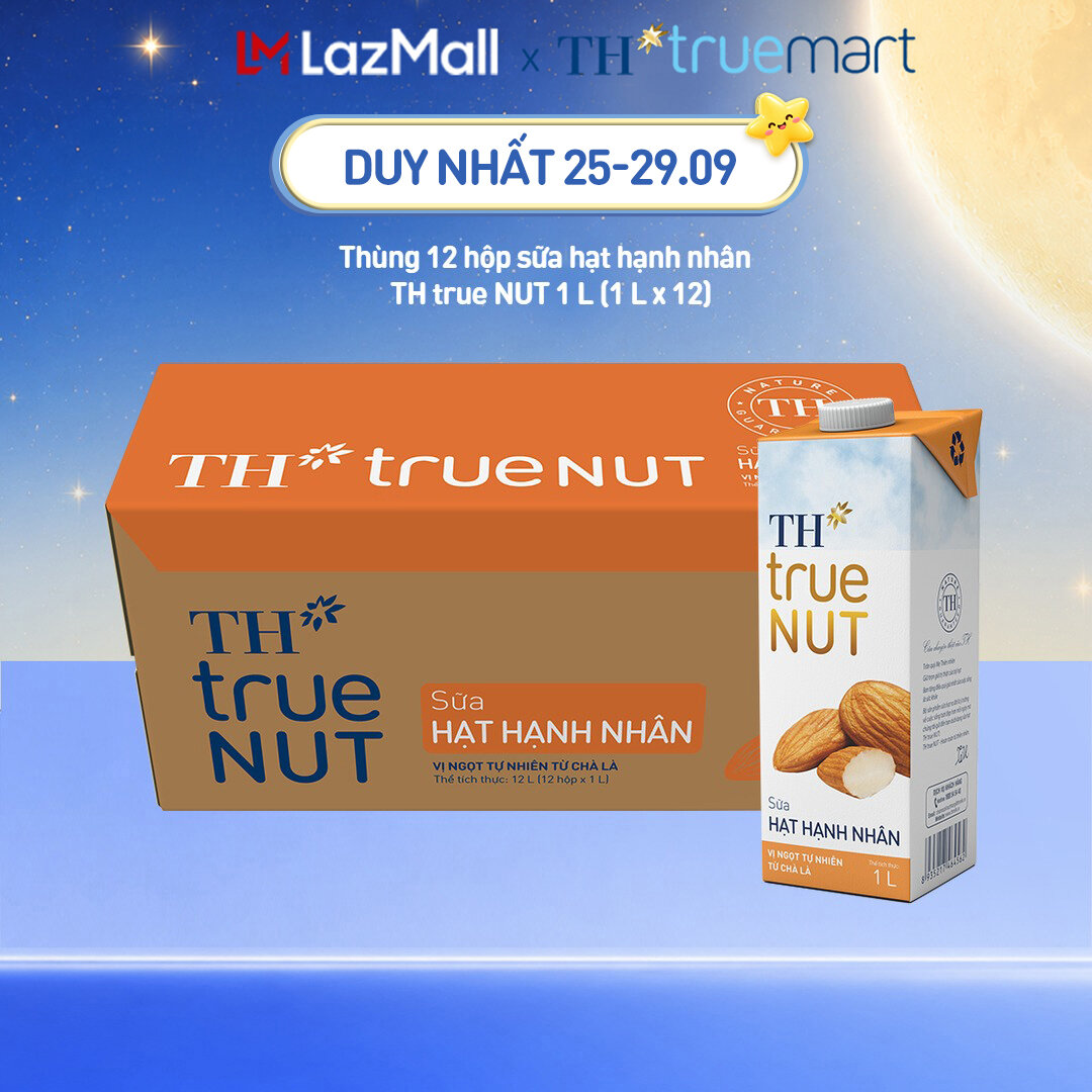 Thùng 12 hộp sữa hạt hạnh nhân TH true NUT 1 L (1 L x 12)