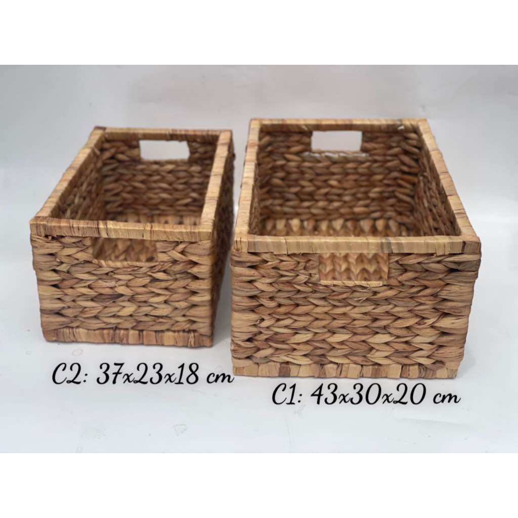 Sọt lục bình đựng quần áo khung gỗ