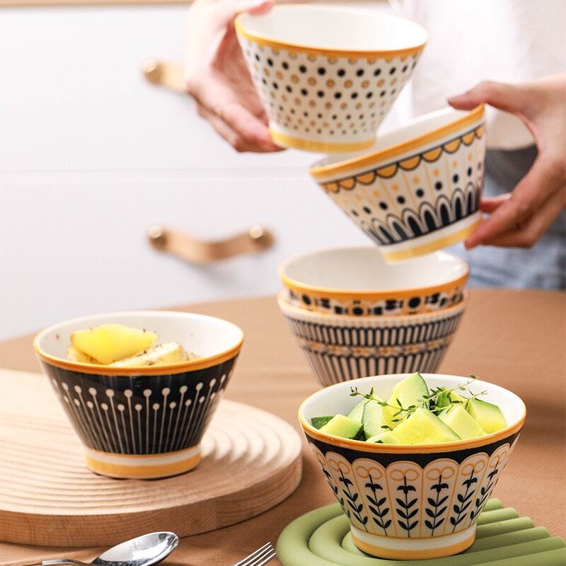 Bát Sứ Hoa Văn Thổ Cẩm,Chén Sứ Cao Cấp Hàng Loại 1