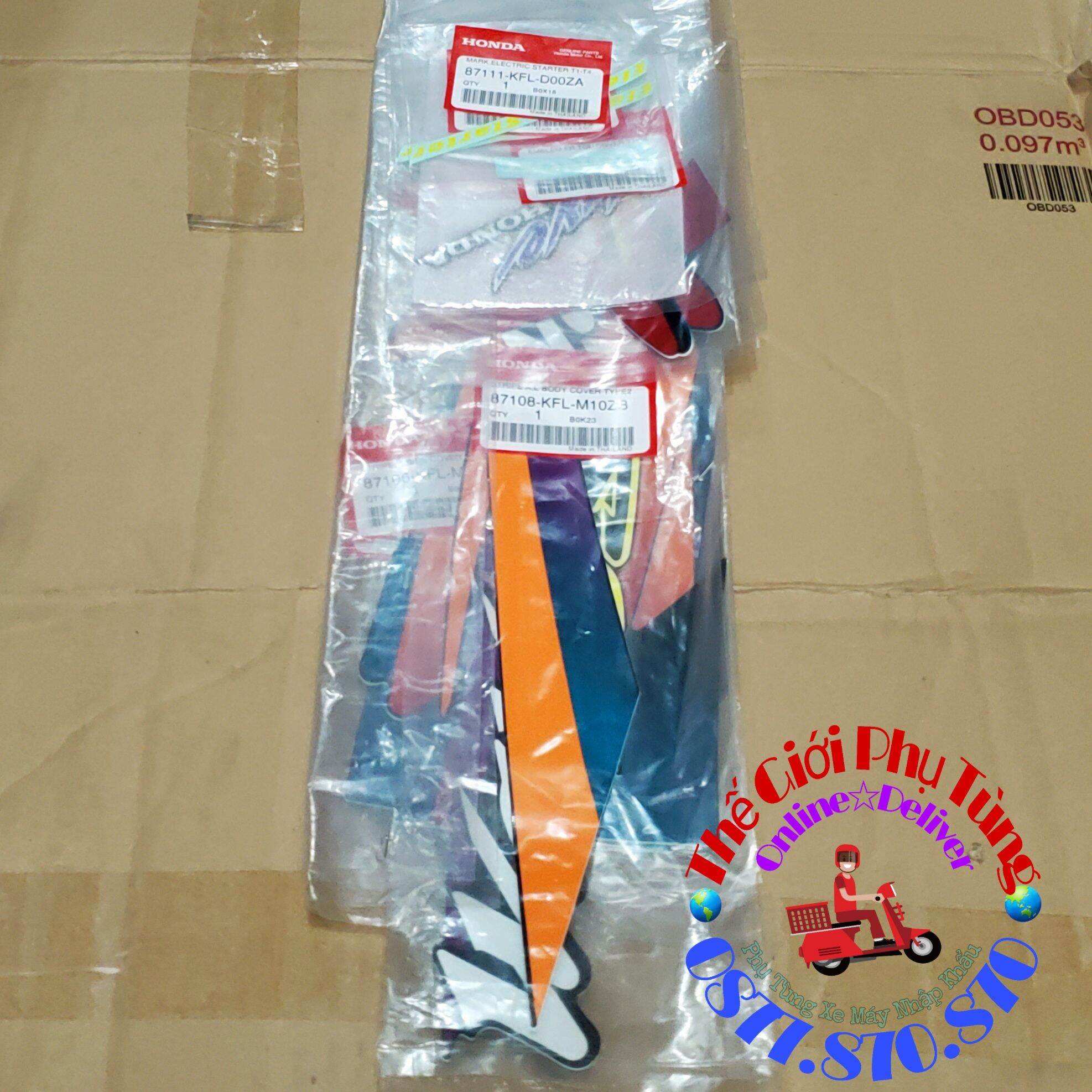 Bộ tem Wave Thái 110 zin Honda Thái Lan nhập khẩu