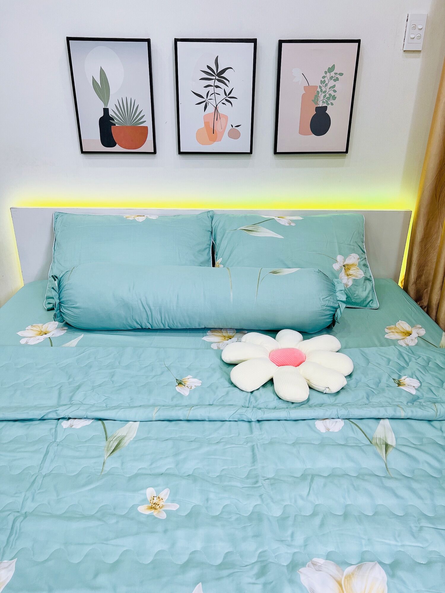 Bộ chăn ga gối lụa Tencel cao cấp mềm mịn thoáng mát
