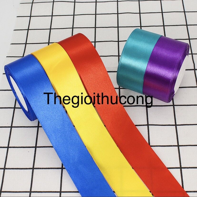 [Bán lẻ giá sỉ]Ruy băng satin lụa bo viền bản lớn 80mm cao cấp, ribbon, ruybang trang trí