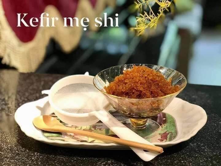 combo nấm nước water kefir 10 gr và rây lộc nấm. muỗng ghỗ