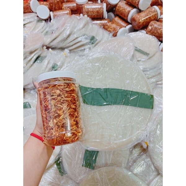 combo bánh tráng phơi sương + muối tôm hành phi