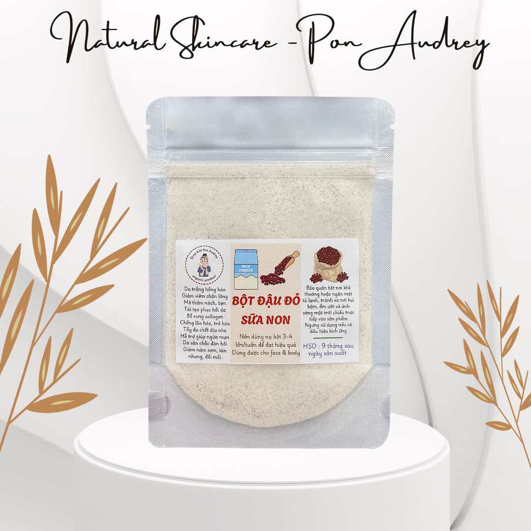 Bột ủ trắng đậu đỏ sữa non, bột đậu đỏ nguyên chất sạch mịn - bột đắp mặt và tắm body