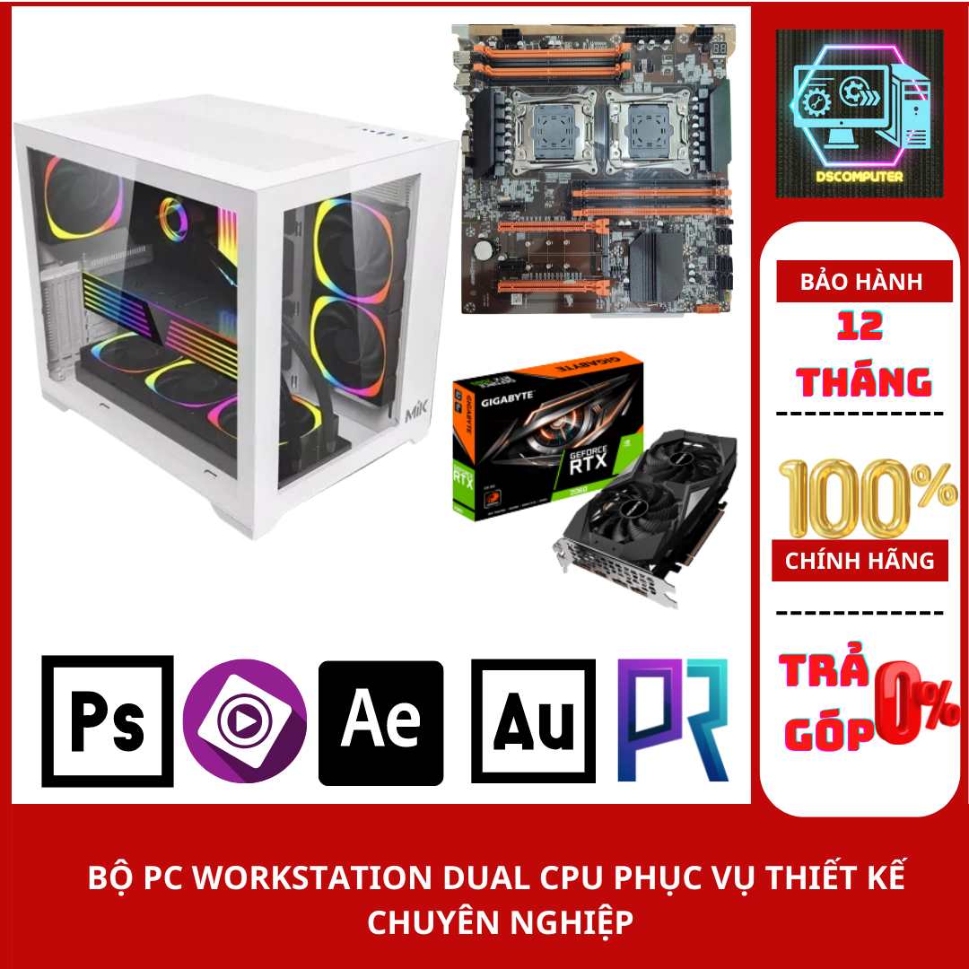 Bộ máy tính Workstation DUAL CPU XEON 20 nhân cho dân thiết kế đồ họa cao thumbnail