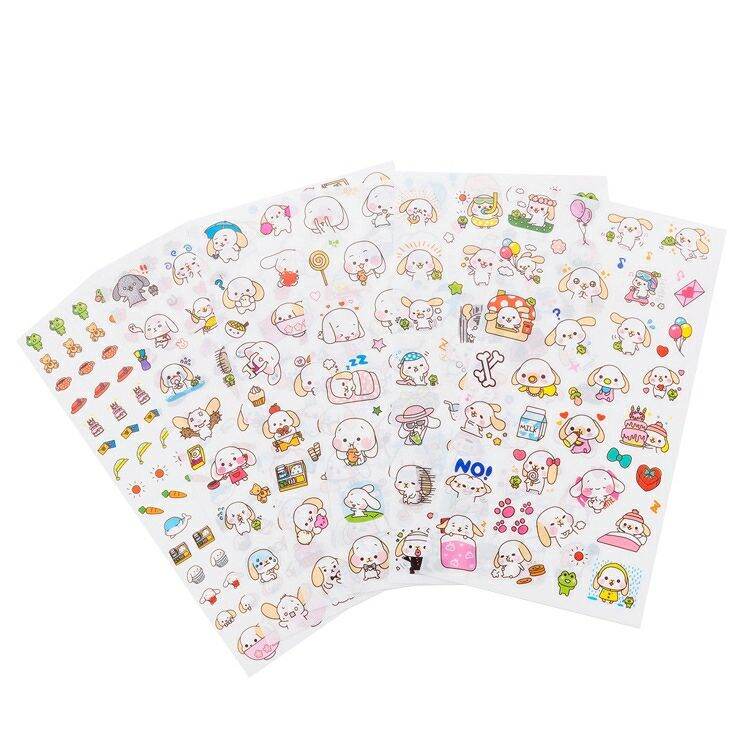 [HCM]1 set (gồm 6 miếng) stickers hình bé cún tinh nghịch
