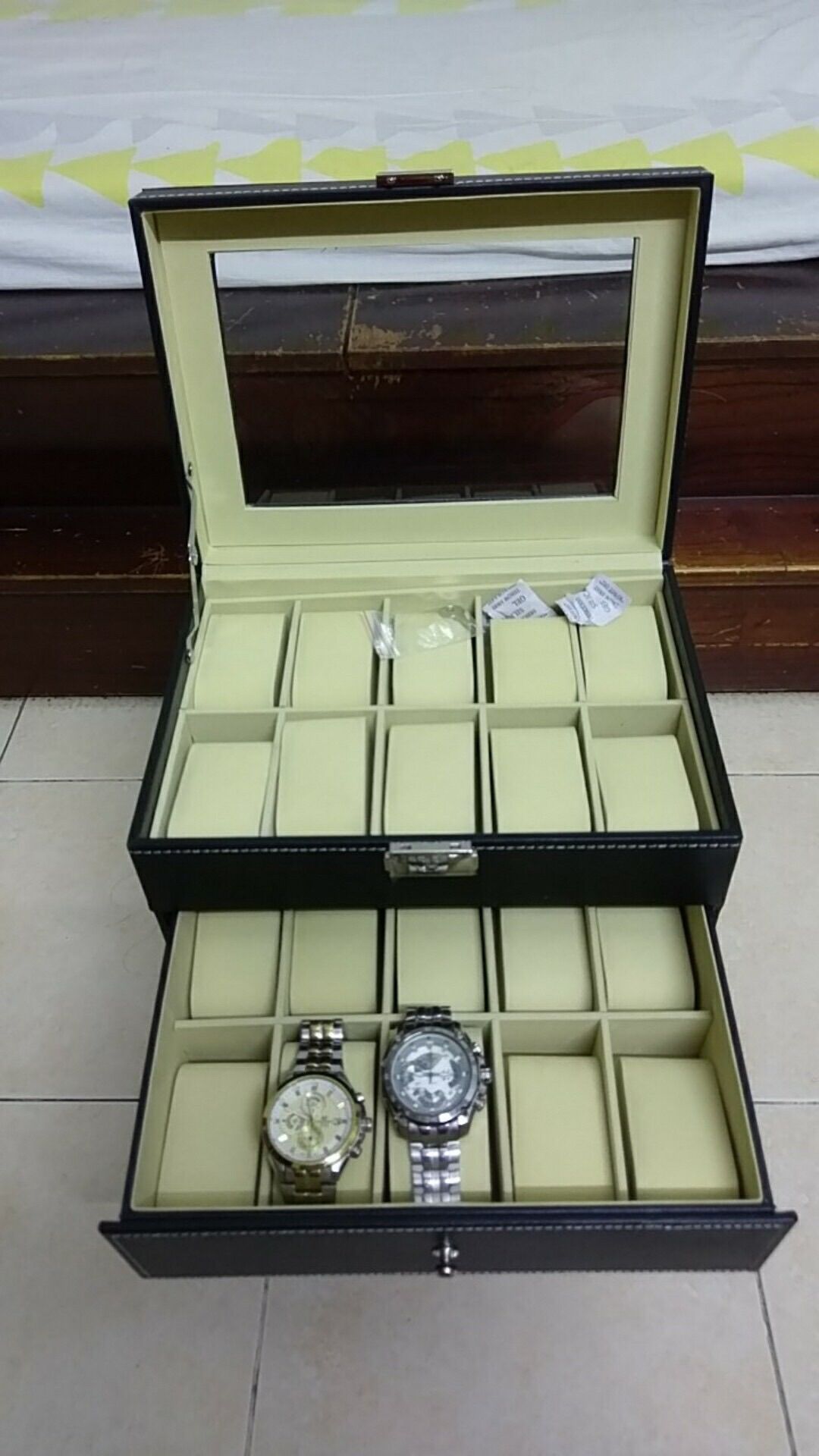 [HCM]Hộp đựng đồng hồ 20 chiếc (hộp 2 tầng)