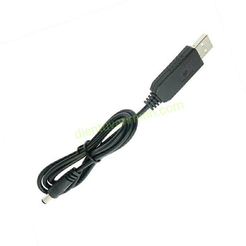 Cáp chuyển đổi nguồn USB 5V qua 12V DC 5.5x2.1mm