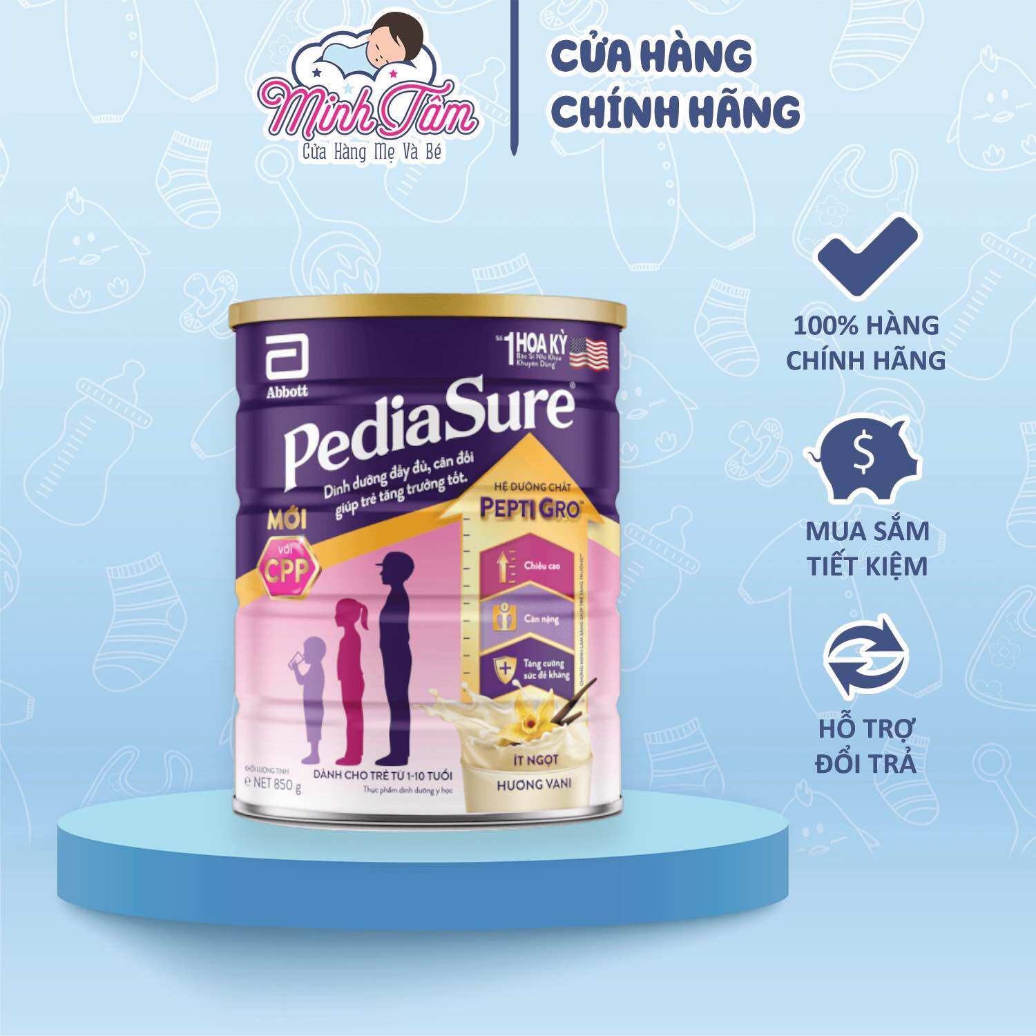 Sữa bột Abbott PediaSure PEPTI GRO (800g)