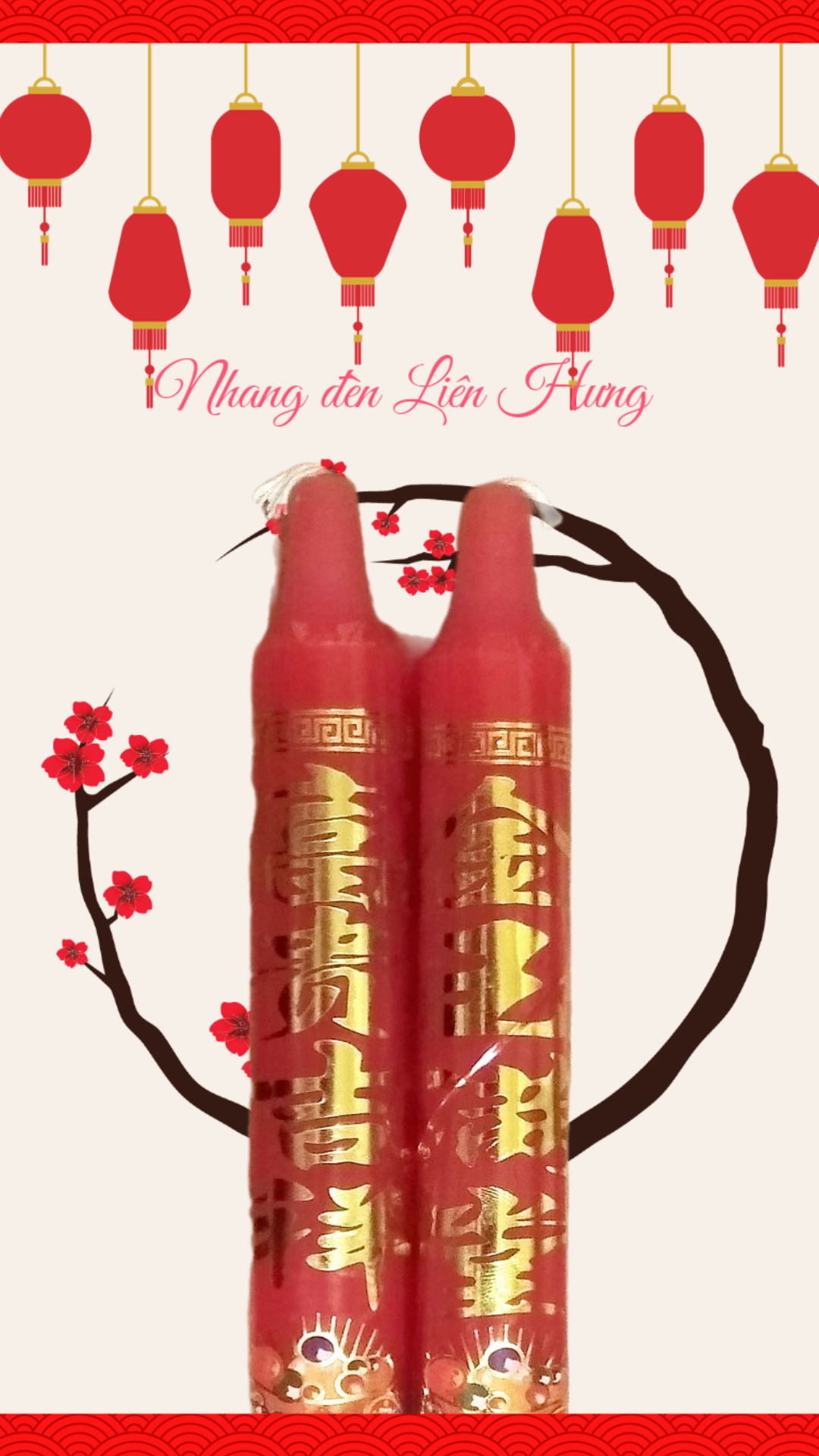 1 đôi đèn cầy câu chúc 16cm