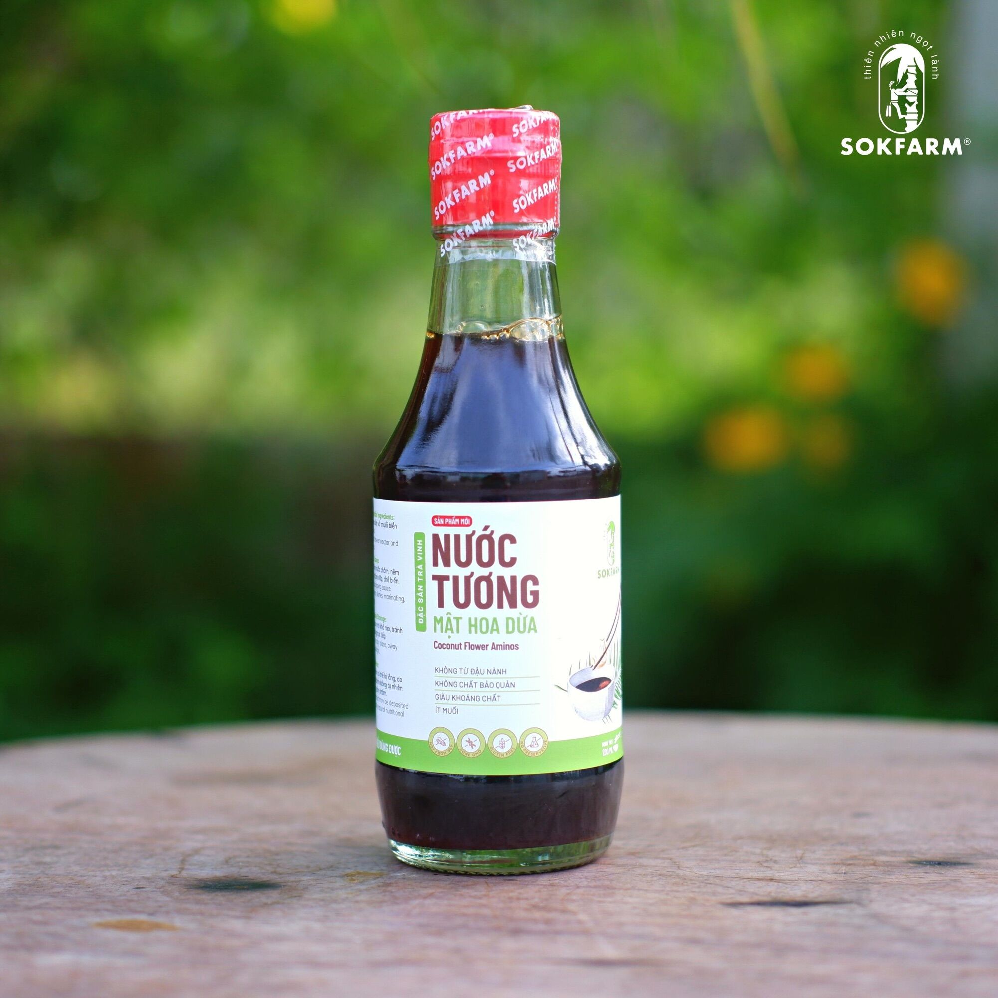 Nước tương MẬT HOA DỪA hữu cơ SOKFARM chai 200ml