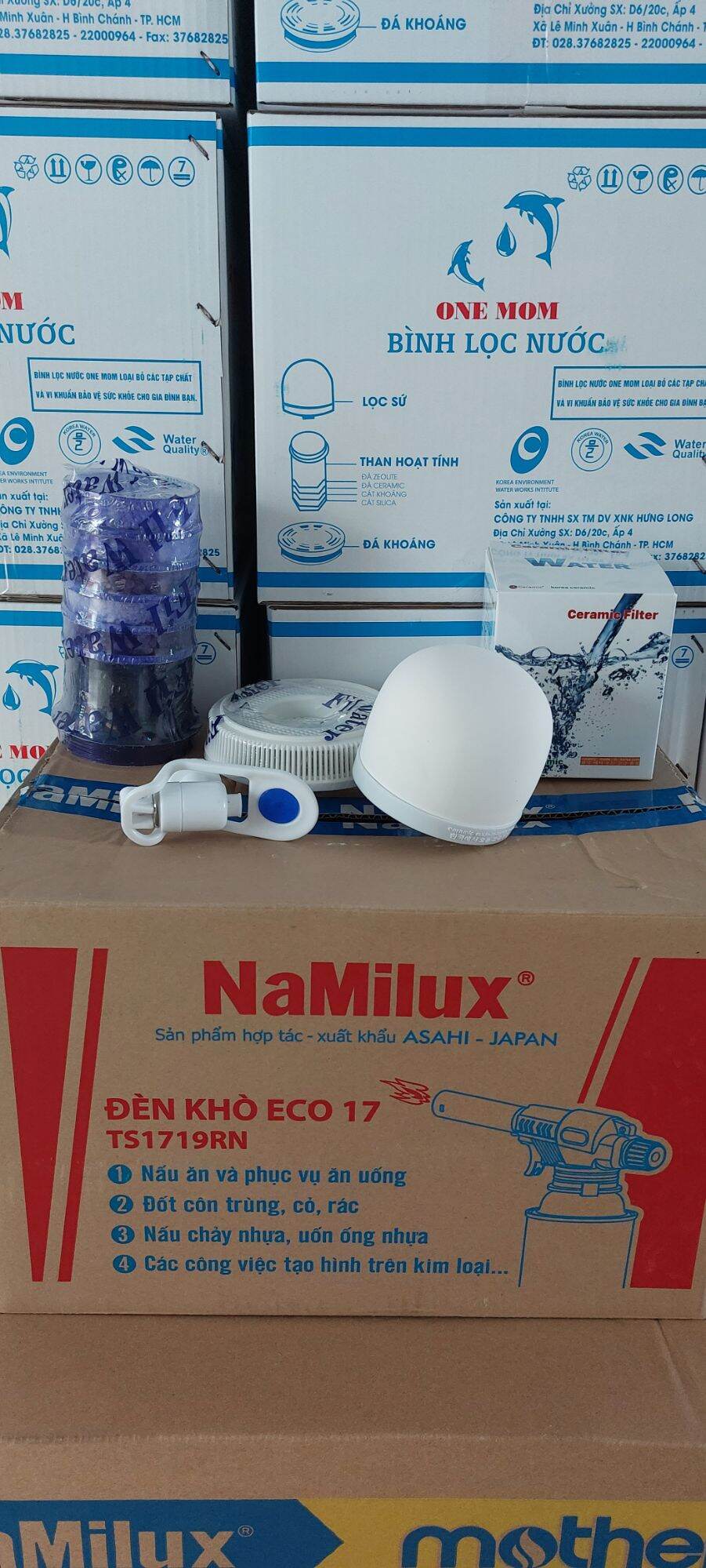 Bộ linh kiện lọc nước hàn quốc ( sứ vỏ trắng, vòi chống gãy)