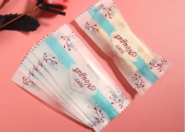 Túi đựng kẹo nougat 200c mẫu chữ xanh